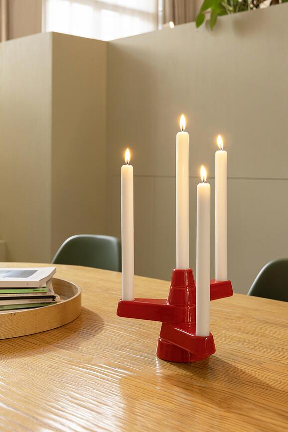 Brute Candle Holder, red