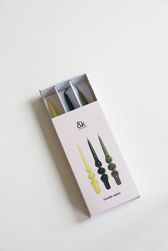 Candele Alpha colorate, 3 pz.