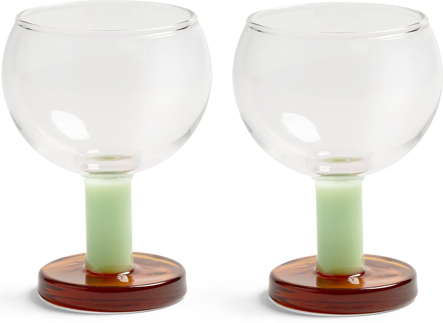 Cantine glas 200 ml, grøn-rav, 2 stk.