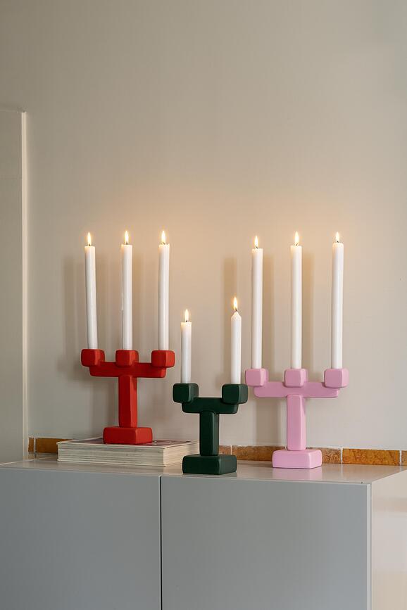 Chunk Candle Holder 18 cm, green
