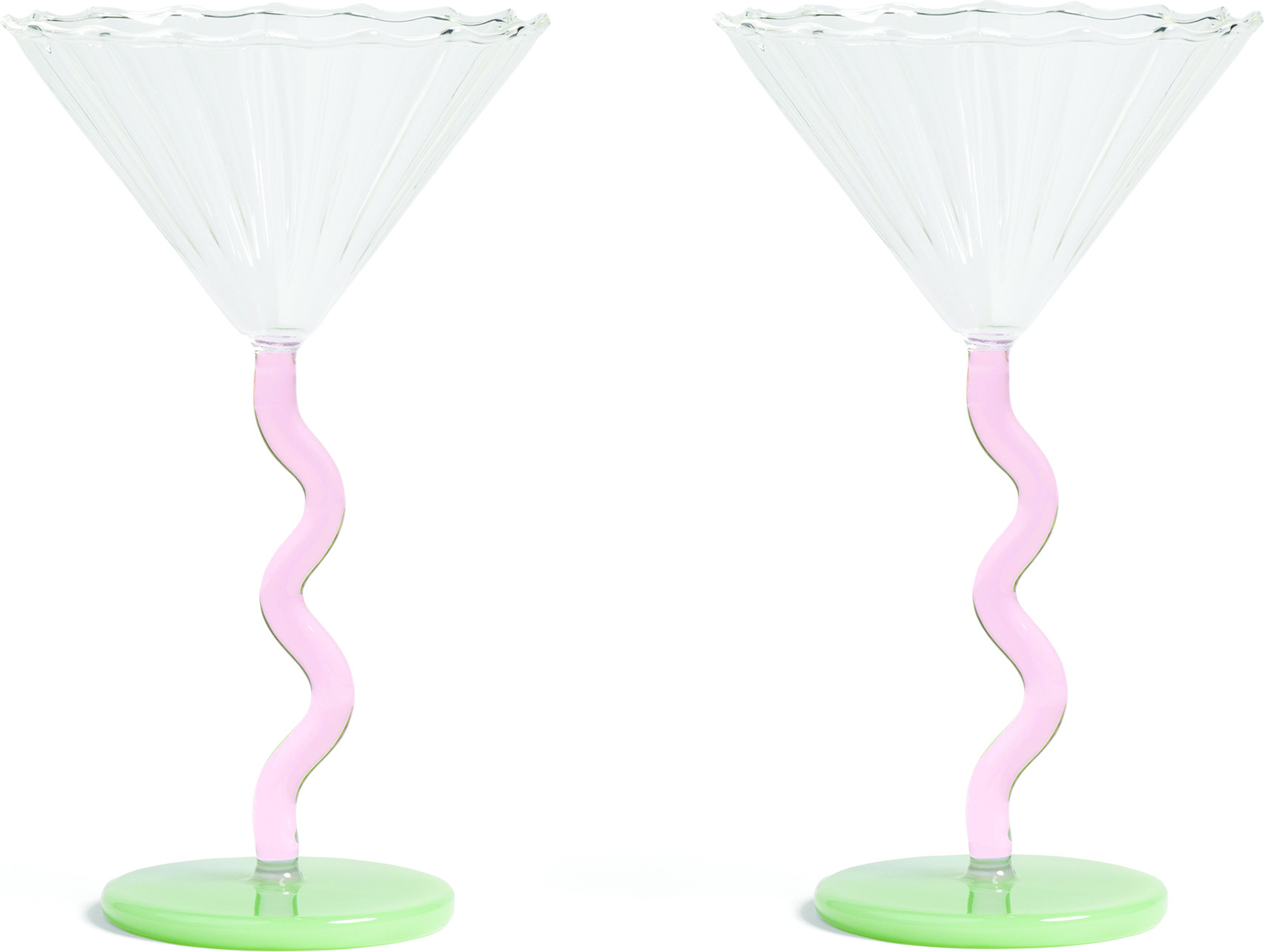 Curve Cocktailgläser 150 ml, rosa, 2 St.