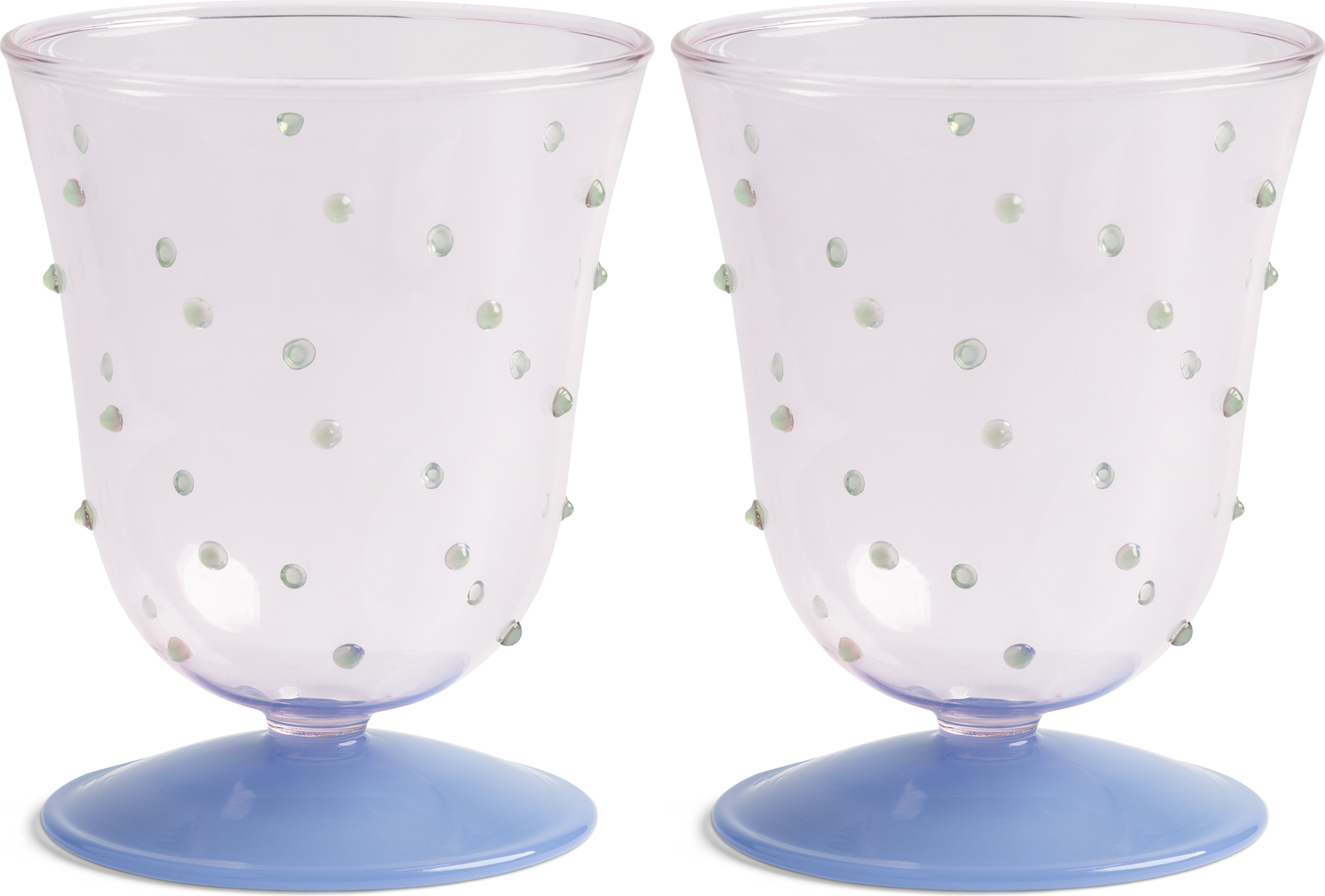 Dot Wassergläser 200 ml, rosa, 2 St.