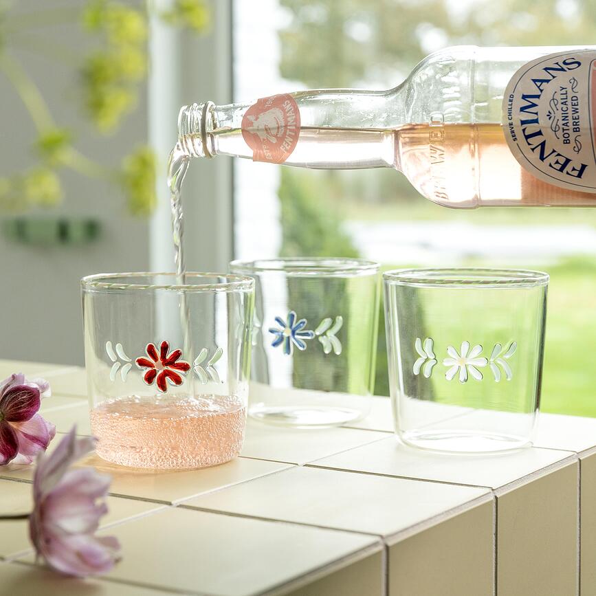 Flora glazen 300 ml, blauw, 2 st.