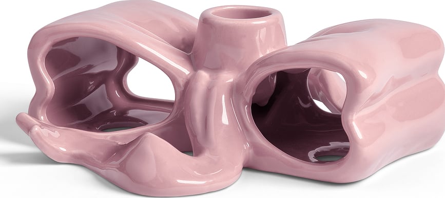 Κηροπήγιο για κλασικό κερί Ribbon, ροζ