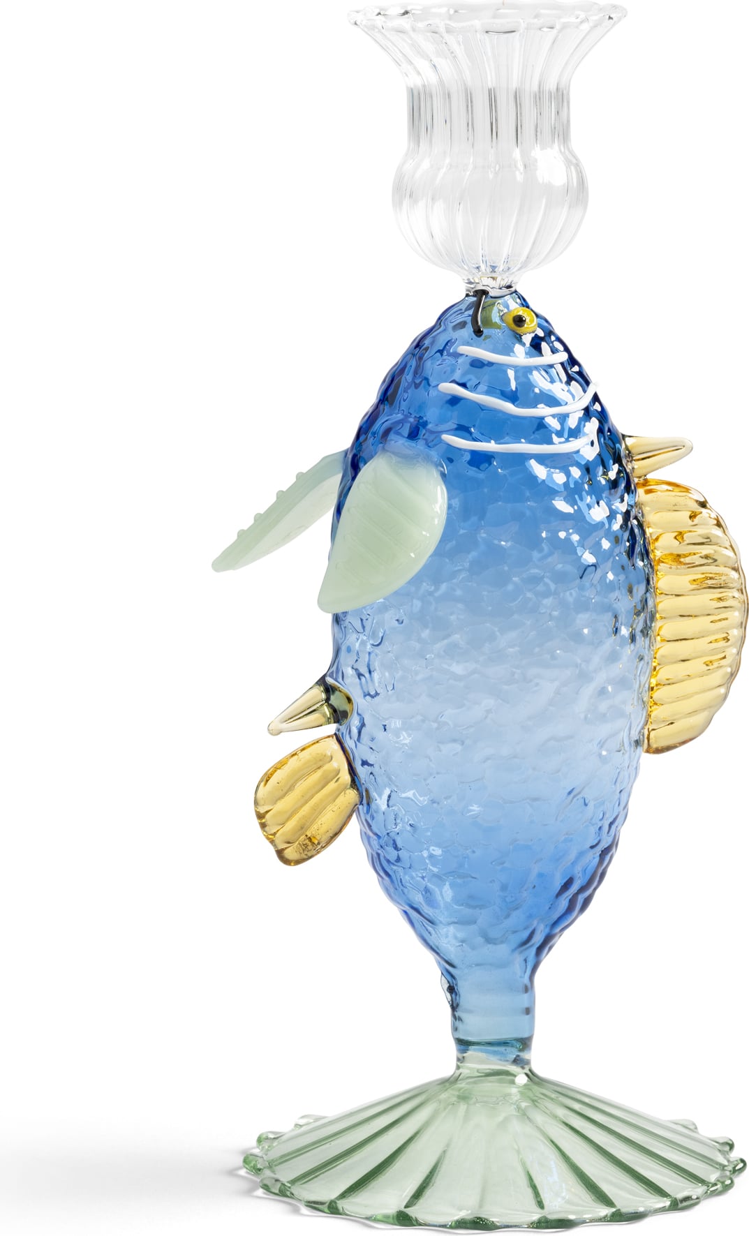 Kerzenhalter Fish für klassische Kerzen, blau
