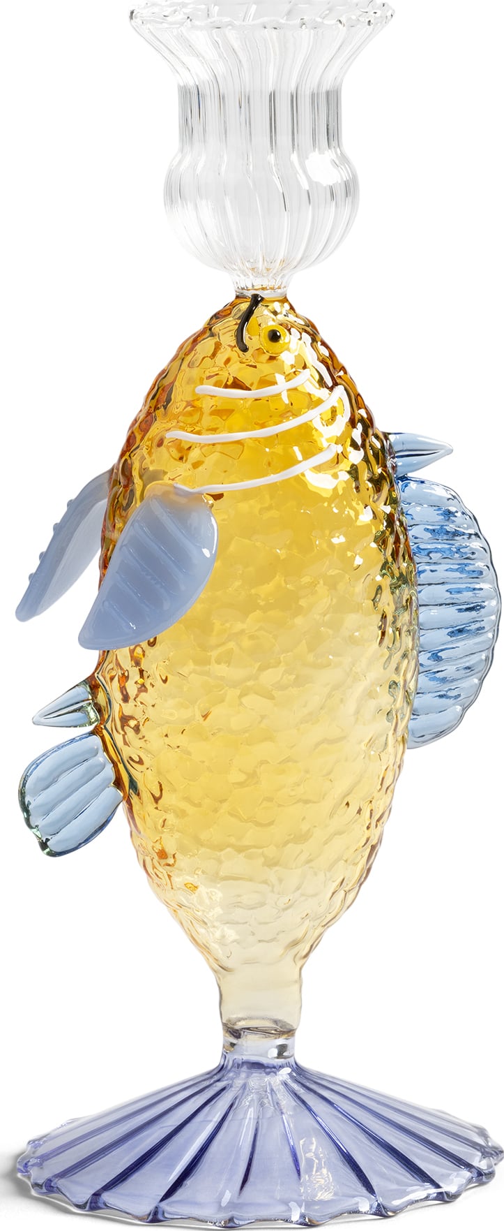 Kerzenhalter Fish für klassische Kerzen, gelb