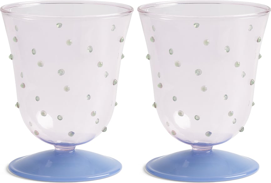 Kieliszki do wody Dot 200 ml różowe 2 szt.
