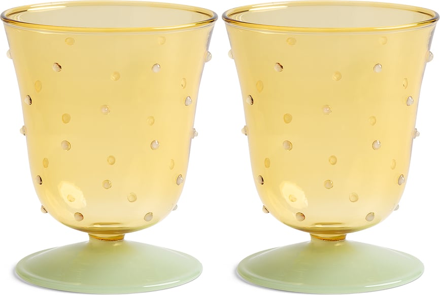 Kieliszki do wody Dot 200 ml żółte 2 szt.