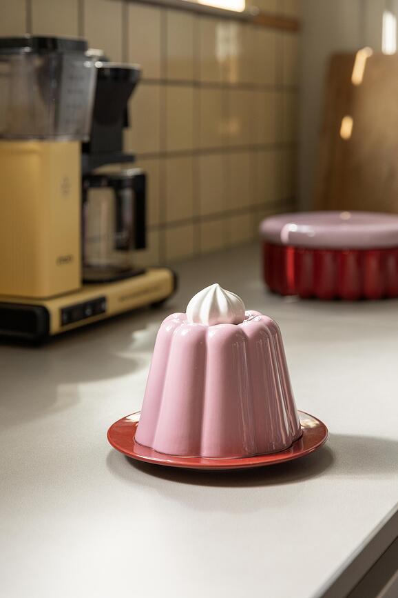 Lėkštė su dangčiu Pudding, mėlynai-geltona