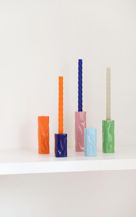 Ljusstake Puffy för klassiska ljus 17 cm, orange