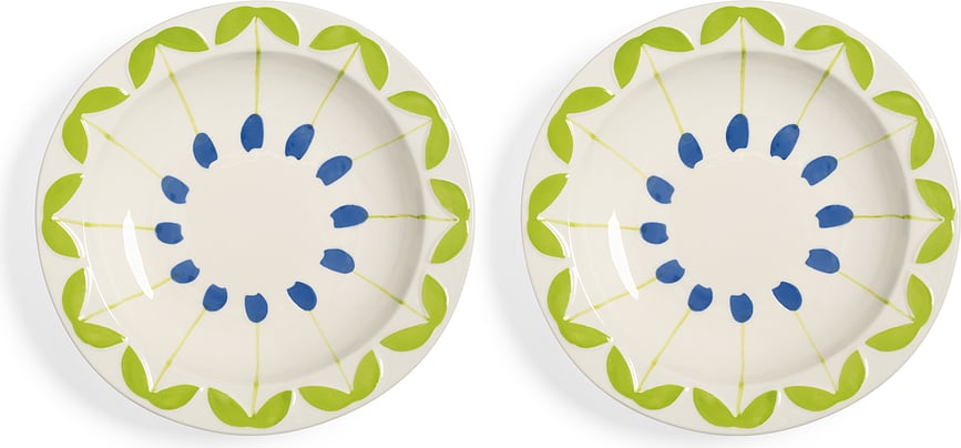 Miski na zupę Folk 22,5 cm zielono-niebieskie 2 szt.