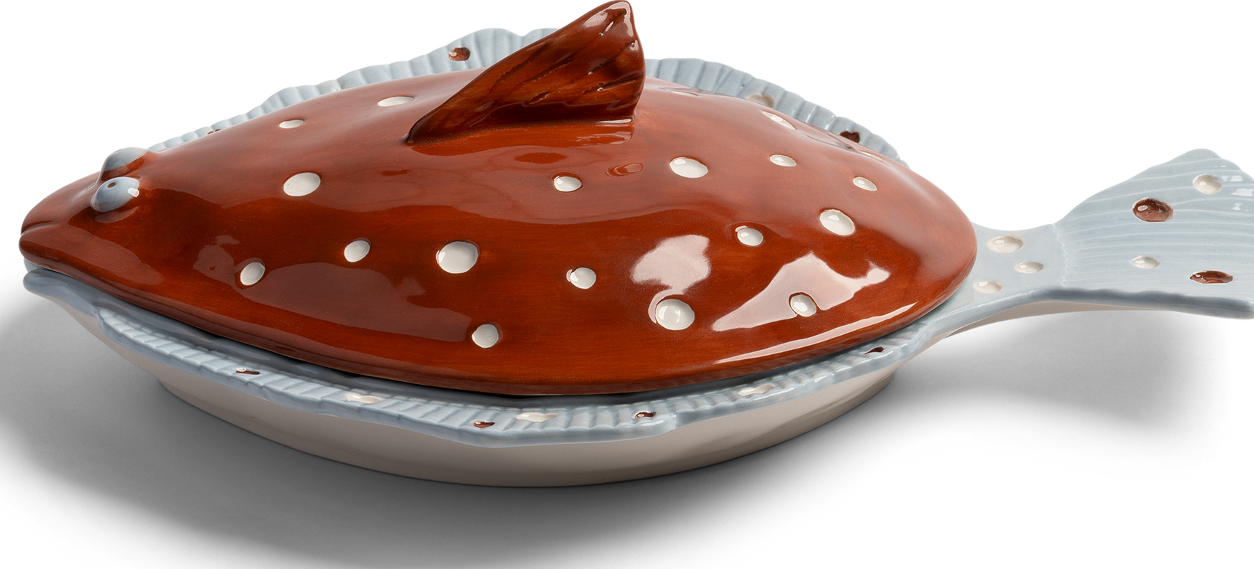 Plaice Teller mit Deckel, braun
