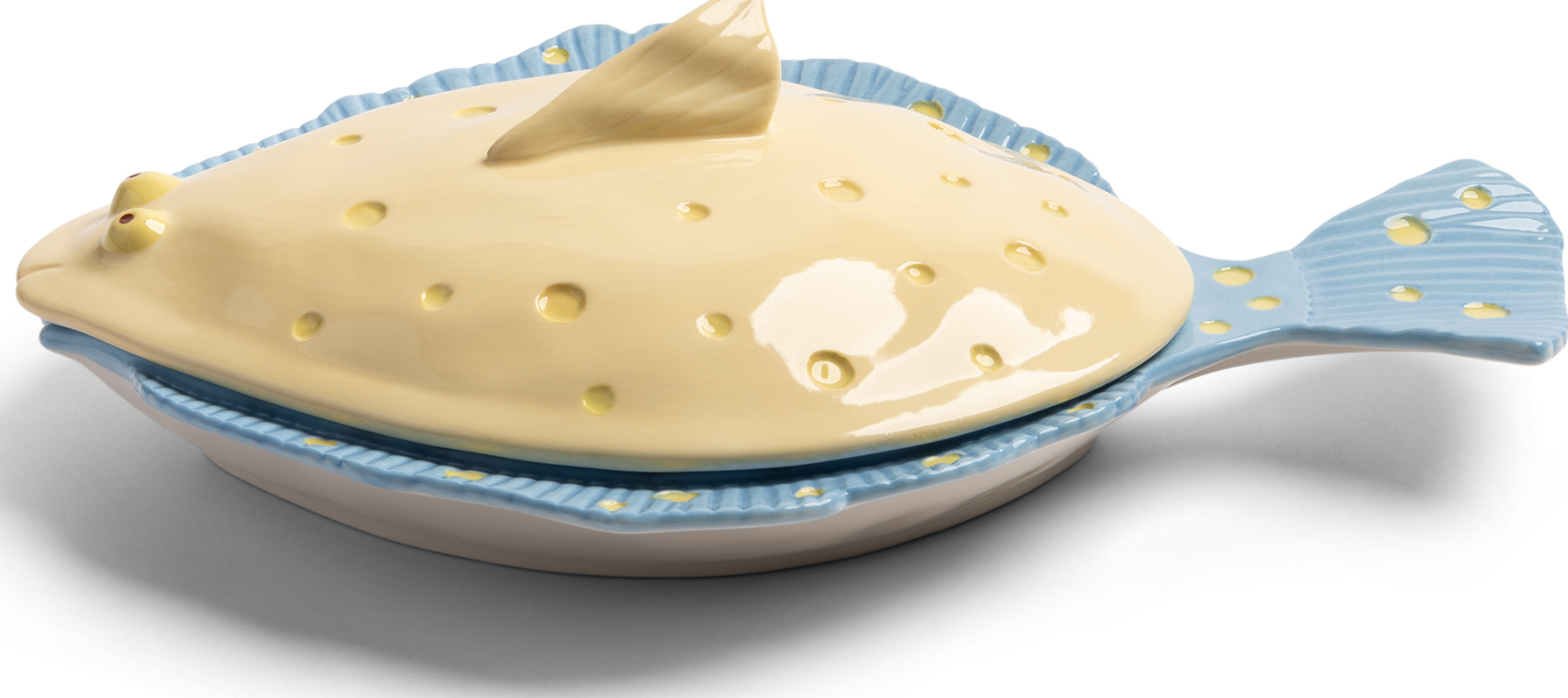 Plaice Teller mit Deckel, gelb