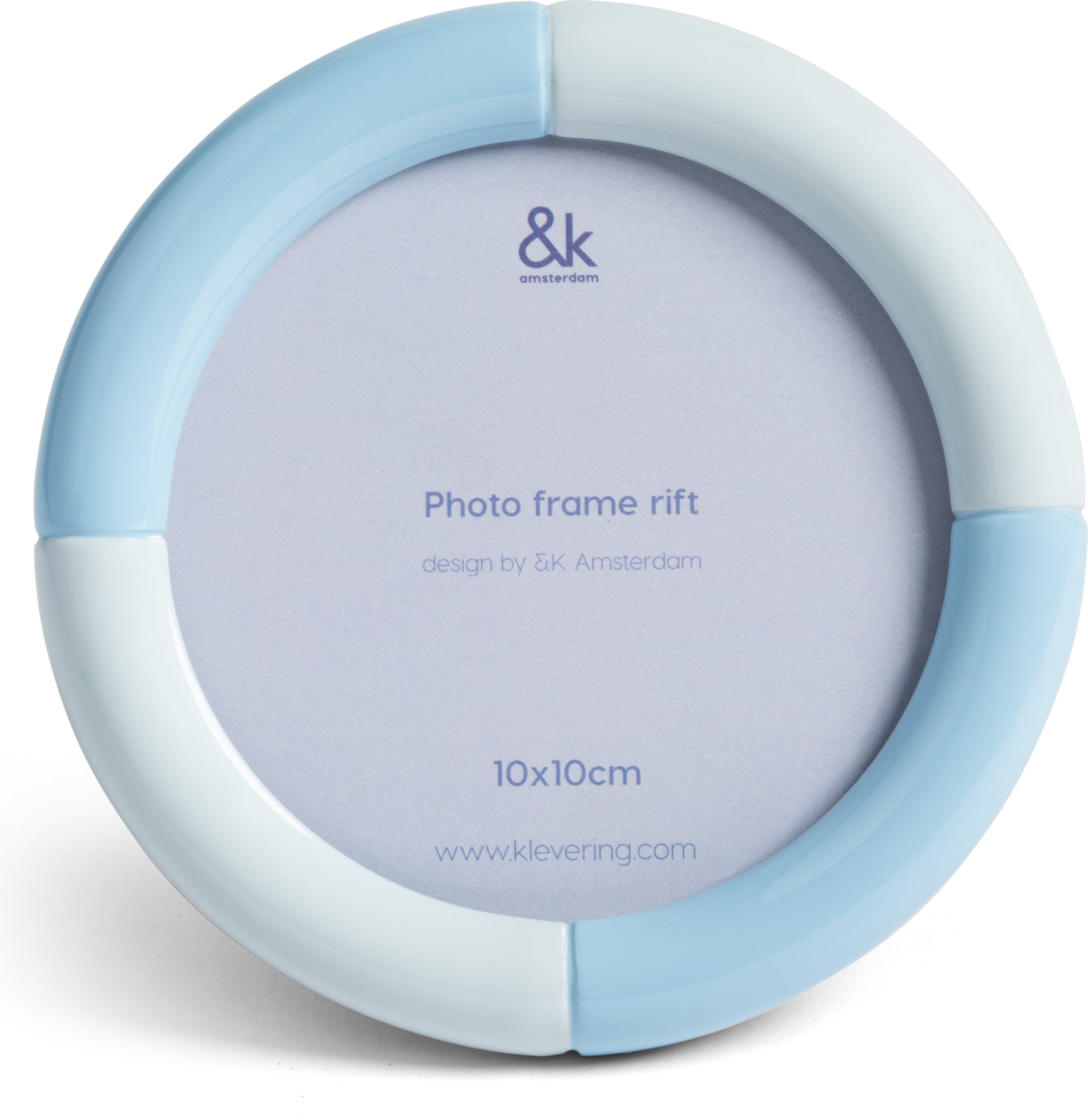 Rift Bilderrahmen rund 10 cm, hellblau