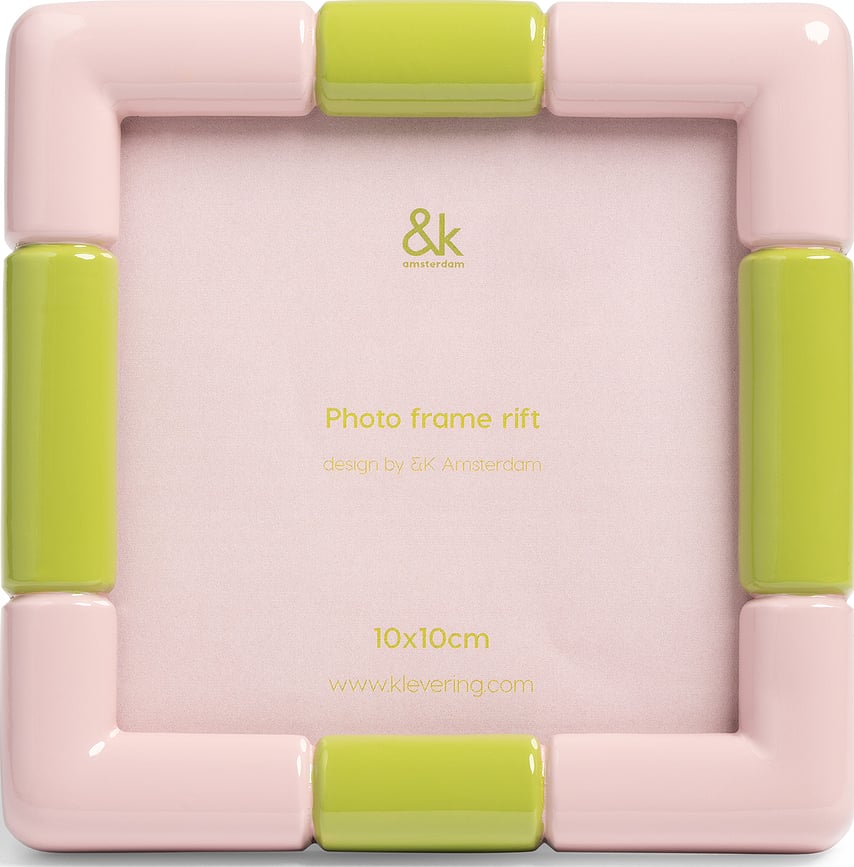 Rift fotoramme kvadratisk 10 x 10 cm, rosa