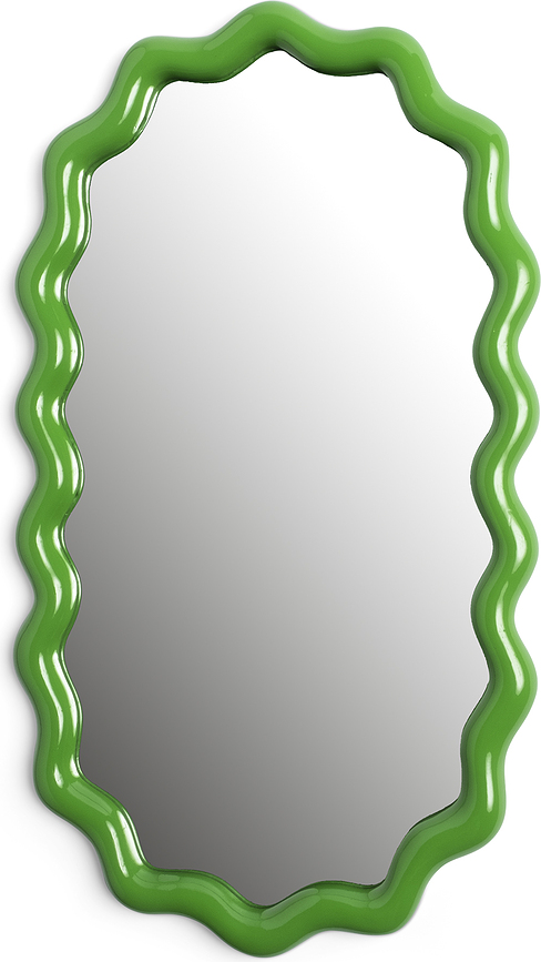 Sienas spogulis Zigzag ovāls, 50 cm, zaļš