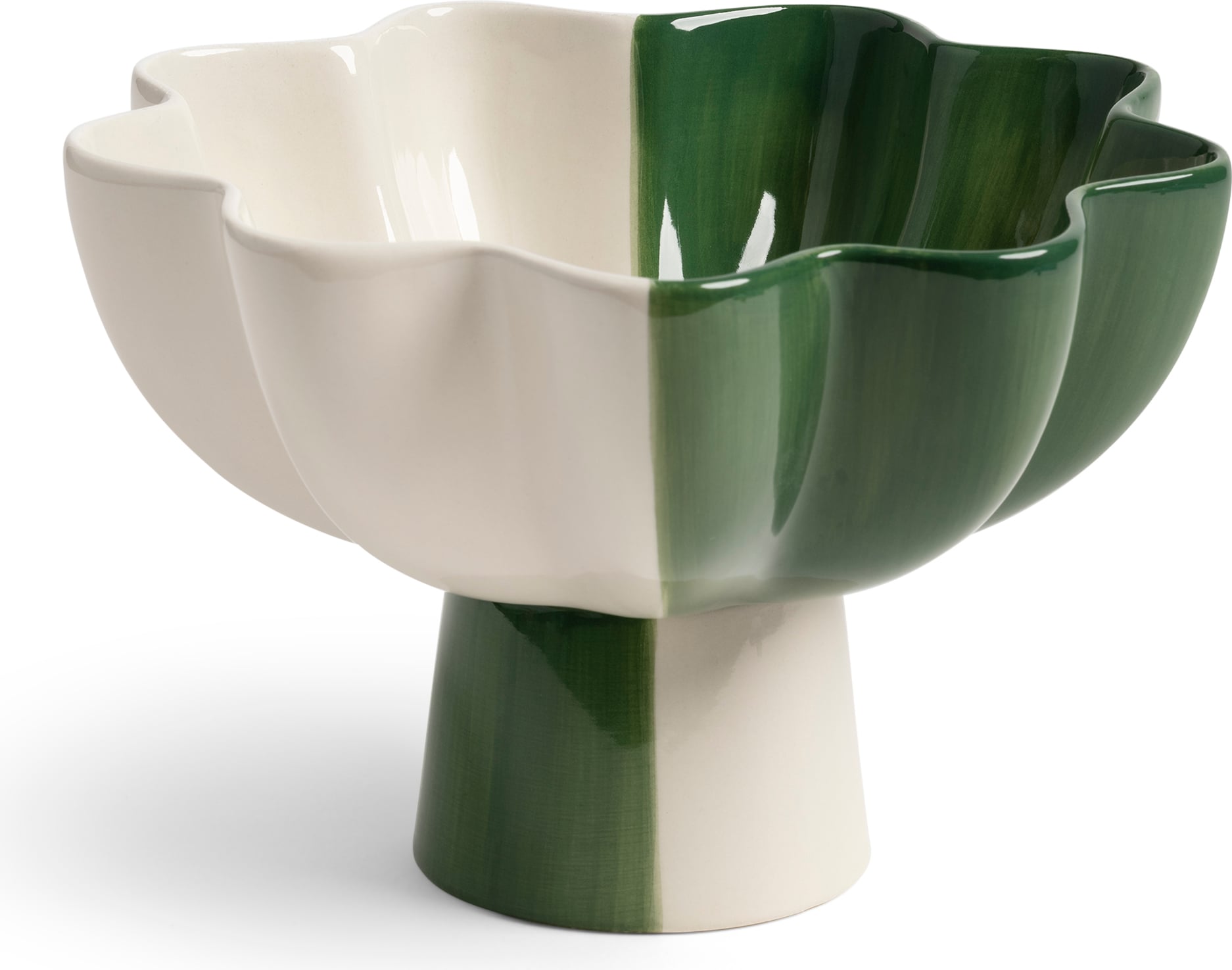 Sun Schale auf Fuß 20 cm, beige-grün