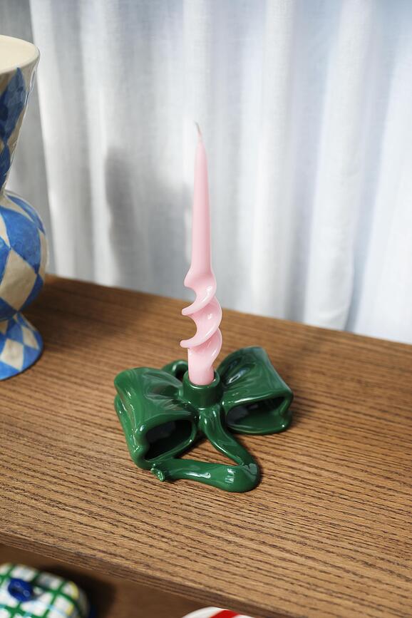 Svečnik za klasično svečo Ribbon, roza