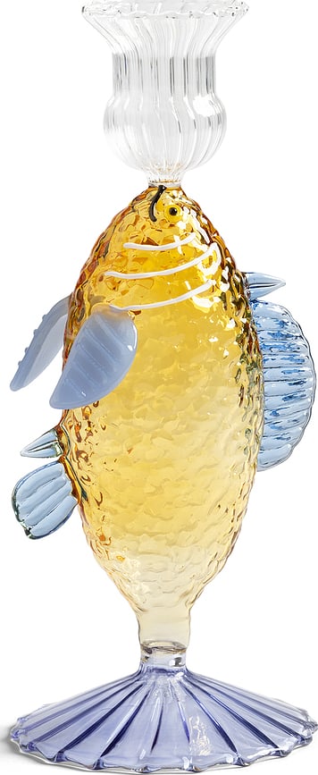 Świecznik na klasyczną świecę Fish żółty