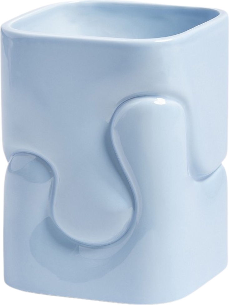 Vase Puffy 16 cm, hellblau