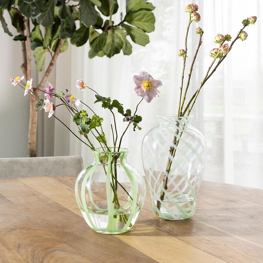 Yogu Stripe Vase 24 cm, green