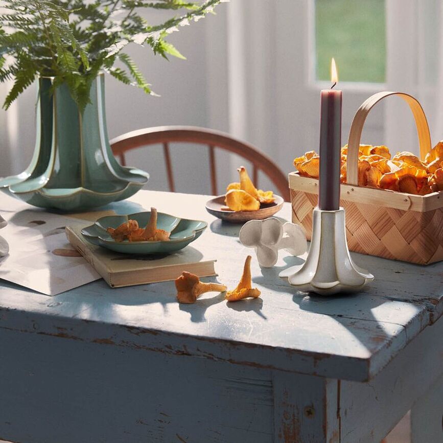 Chandelier Kantarel pour bougie classique 10 cm, blanc