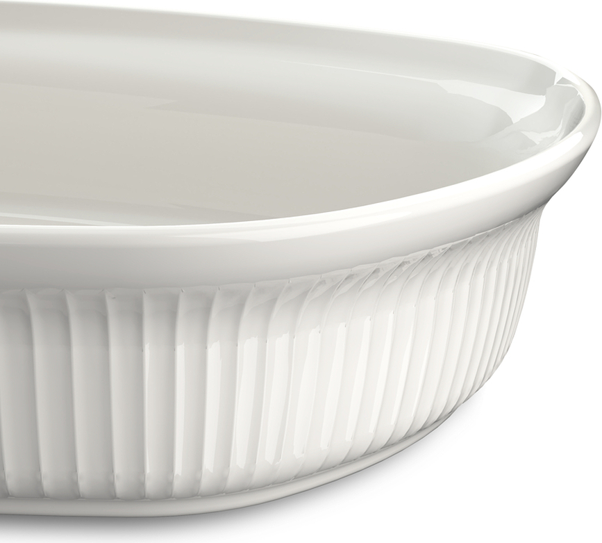 Fuente para hornear y servir Hammershøi, 39 x 29,5 cm, blanca
