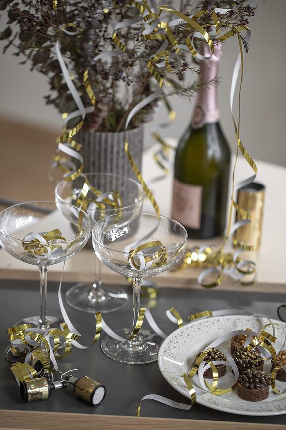 GC Barware ΑΞΕΣΟΥΑΡ ΜΠΑΡ, με 2 ποτήρια σαμπάνιας, Σετ 5 τεμαχίων