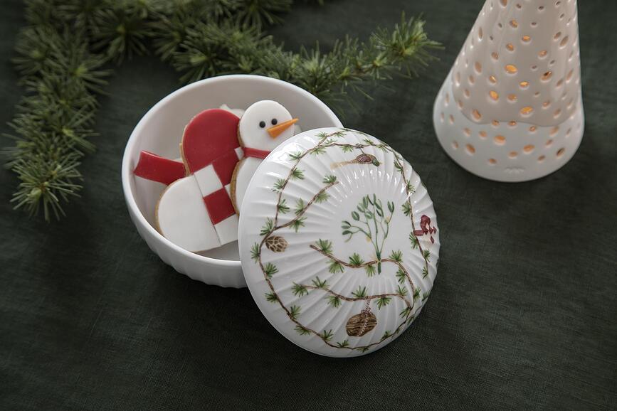 Hammershøi Christmas Bombonjera, božični motiv, keramika