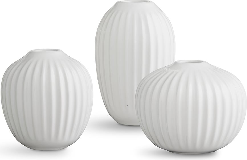 Hammershøi Vases petits, blancs, Lot de 3