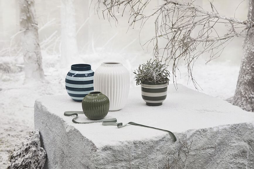 Jarrón Hammershøi de cerámica, 25,5 cm, blanco