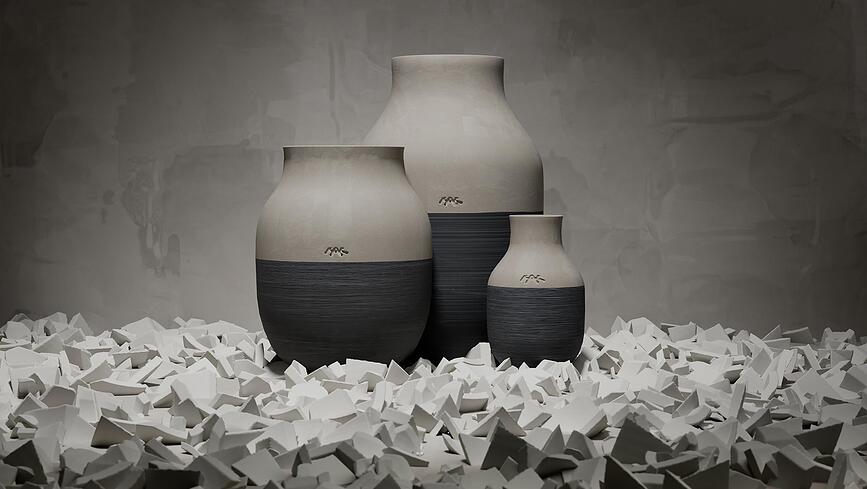 Jarrón Omaggio Circulare, 31 cm, antracita