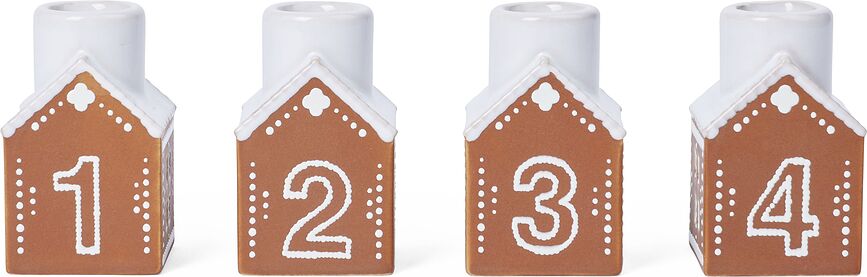 Kähler Christmas Adventni svečnik, medenjakove hiške, 4 kosi
