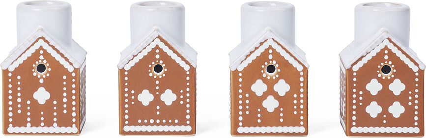 Kähler Christmas Bougeoir de l'Avent, maisons en pain d'épice, Set 4 pièces