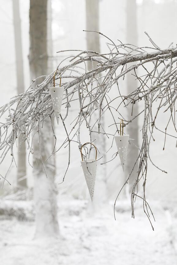Nobili Dekoracija božićna 15,5 cm bijela