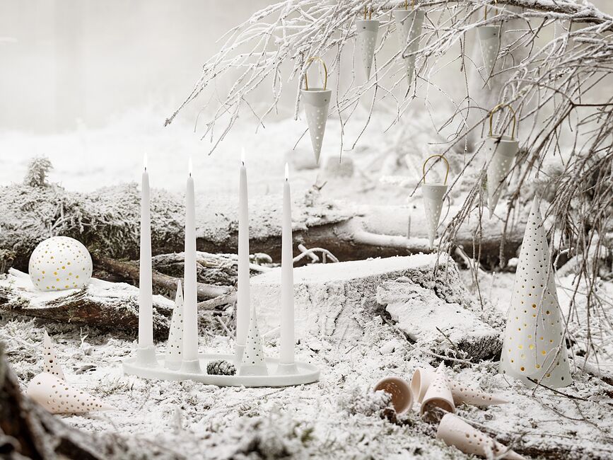 Nobili Svečnik za čajne svečke, 25,5 cm, bel