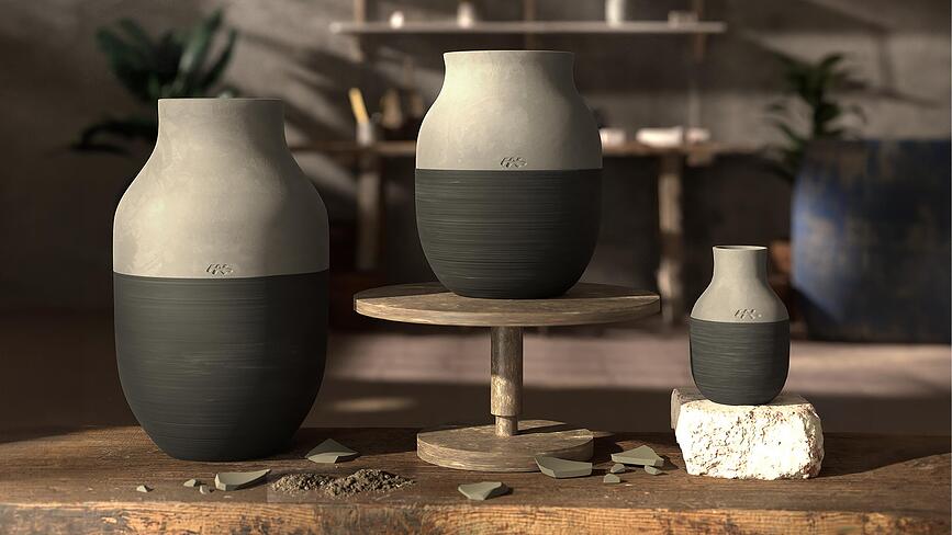 Omaggio Circulare Βάζο, 31 cm, ανθρακί