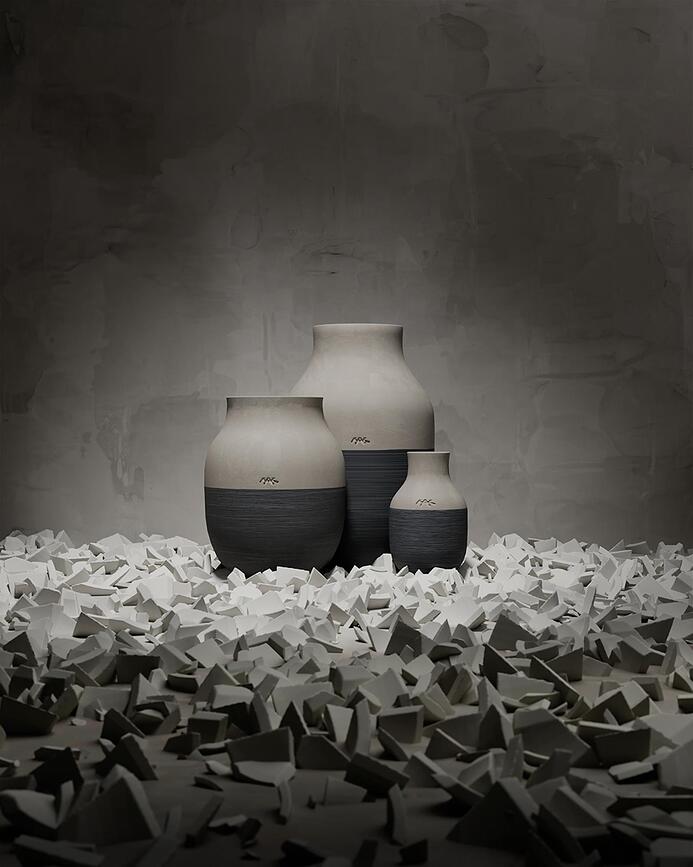 Omaggio Circulare Vaza 31 cm antracitna