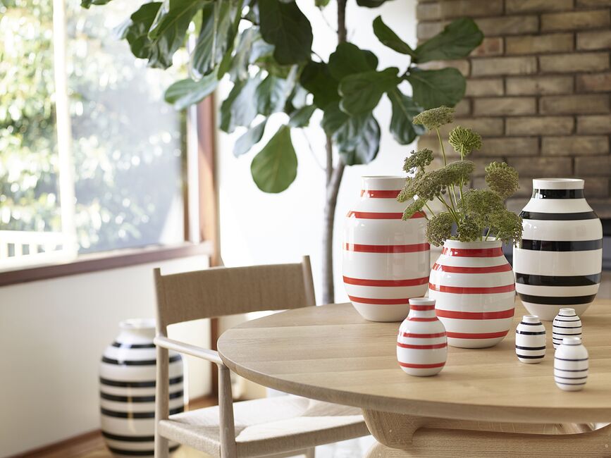 Omaggio Vases petits, noirs, Lot de 3