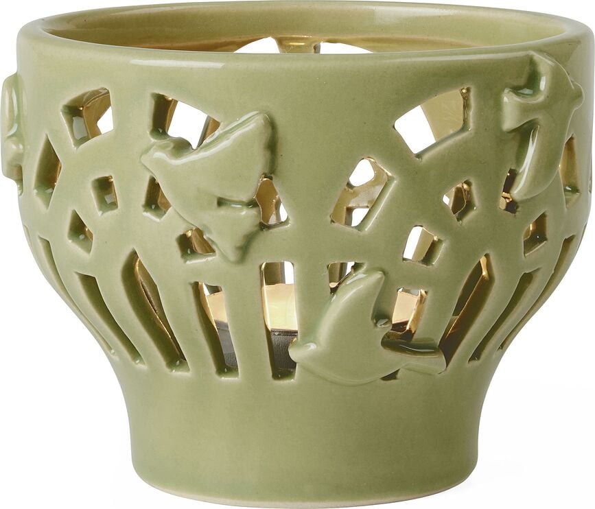 Portavelas para vela de té Orangery Spring Leaf, 9,5 cm