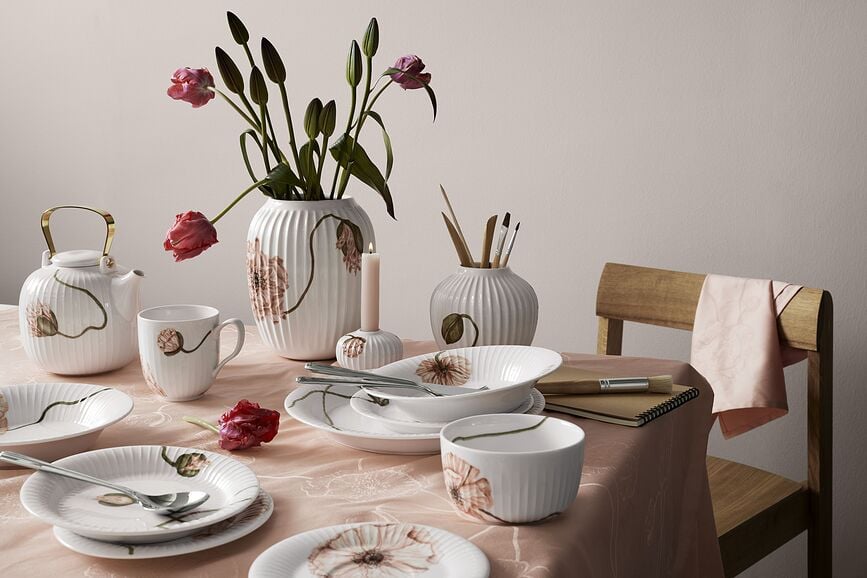 Taza Hammershøi Poppy, 380 ml, con plato