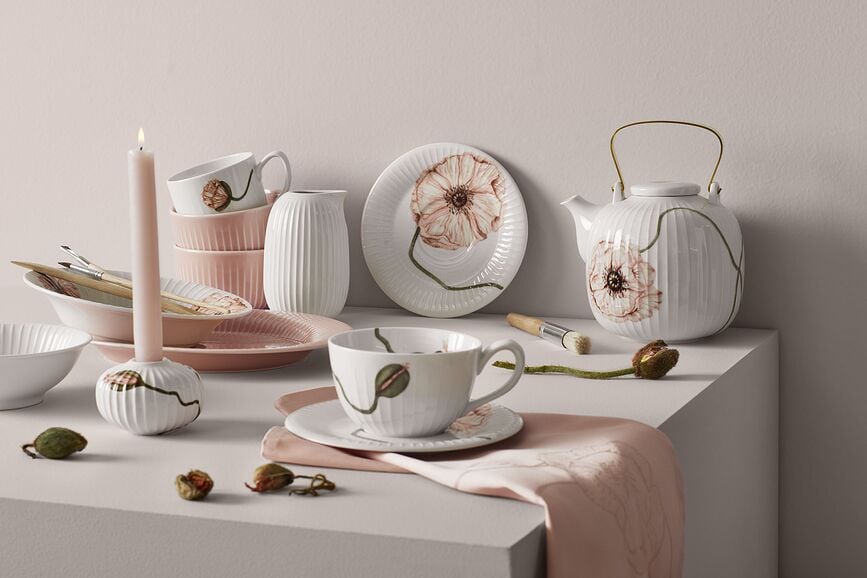 Taza Hammershøi Poppy, 380 ml, con plato
