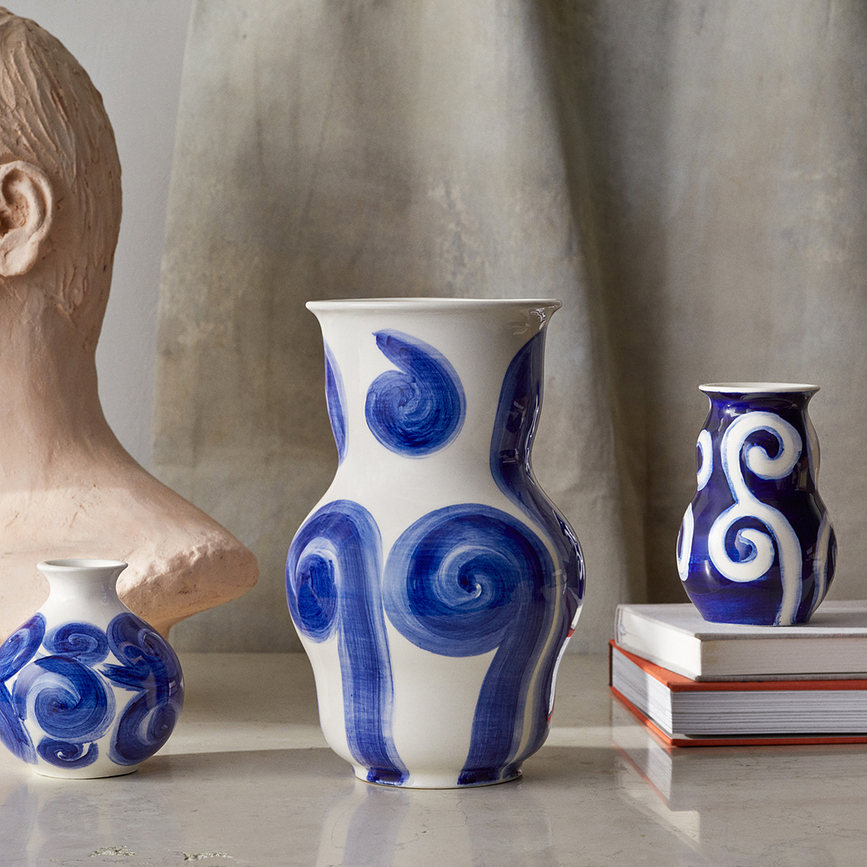 Tulle Βάζο, 13 cm, μπλε