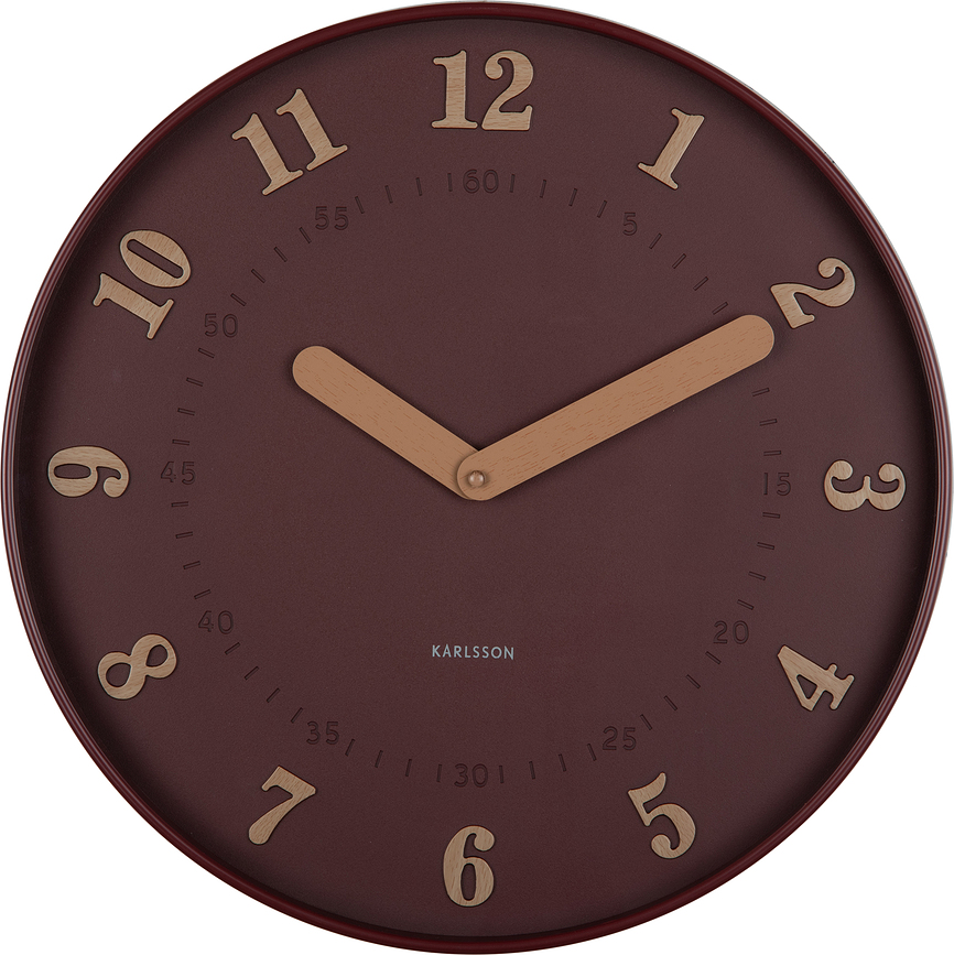 Amena Horloge murale, bordeaux
