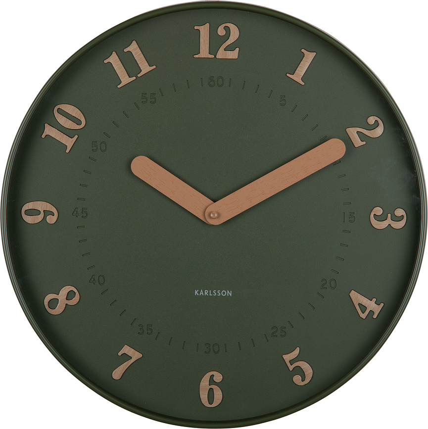 Amena Horloge murale, vert foncé