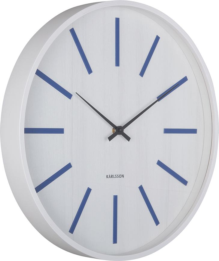 Arruga Retro Horloge murale, blanche et bleue