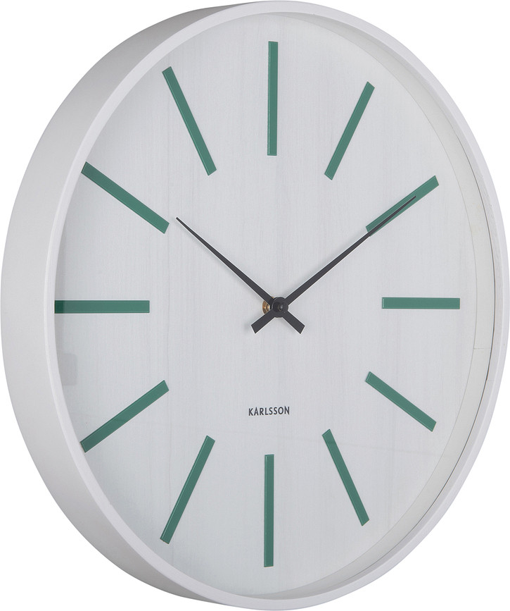 Arruga Retro Horloge murale, blanche et verte