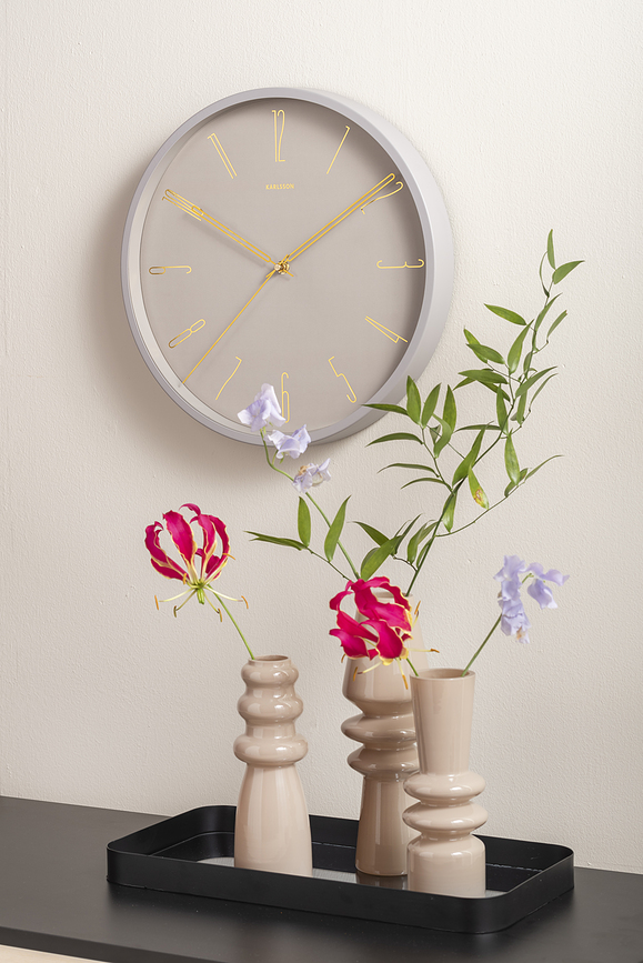 Belle Numbers Ρολόι Τοίχου, γκρι