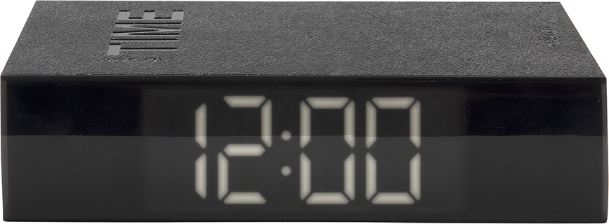 Horloge et Réveil LED, aspect livre, marron