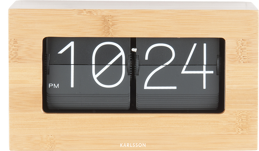Boxed Flip Horloge, en bambou